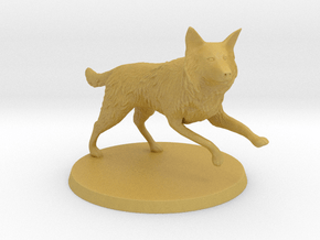 30mm Scale Running Dog Border Collie, Wolf in Tan Fine Detail Plastic