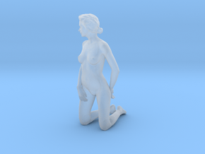 D. Kneeling - 10cm high - Solid model in Clear Ultra Fine Detail Plastic