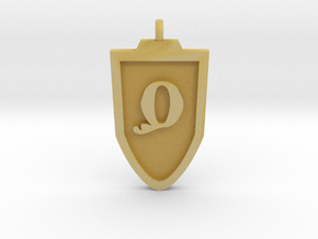 Medieval Q Shield Pendant in Tan Fine Detail Plastic