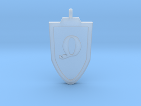 Medieval Q Shield Pendant in Clear Ultra Fine Detail Plastic