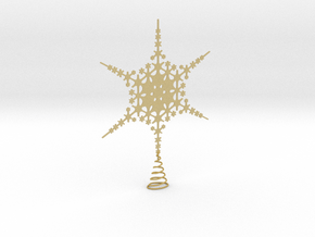 Sparkle Snow Star - Fractal Tree Top - HP0 - S in Tan Fine Detail Plastic