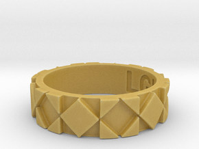 Futuristic Rhombus Ring Size 5 in Tan Fine Detail Plastic