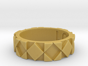 Futuristic Rhombus Ring Size 4 in Tan Fine Detail Plastic