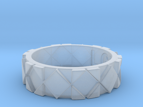 Futuristic Rhombus Ring Size 4 in Clear Ultra Fine Detail Plastic