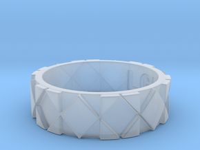 Futuristic Rhombus Ring Size 7 in Clear Ultra Fine Detail Plastic
