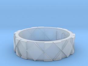 Futuristic Rhombus Ring Size 8 in Clear Ultra Fine Detail Plastic