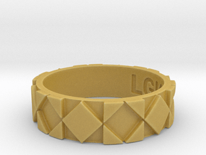 Futuristic Rhombus Ring Size 9 in Tan Fine Detail Plastic