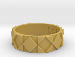 Futuristic Rhombus Ring Size 12 in Tan Fine Detail Plastic