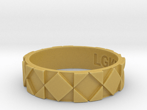 Futuristic Rhombus Ring Size 14 in Tan Fine Detail Plastic