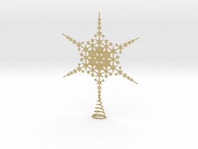 Sparkle Snow Star - Fractal Tree Top - HP1 - L in Tan Fine Detail Plastic