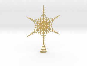 Sparkle Snow Star - Fractal Tree Top - HP3 - S in Tan Fine Detail Plastic