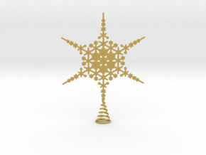 Sparkle Snow Star - Fractal Tree Top - MP4 - M in Tan Fine Detail Plastic