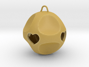 Ornament for Lovers with Hearts inside (large) in Tan Fine Detail Plastic