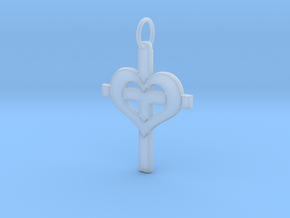 Christ in your Heart Crucifix Pendant in Clear Ultra Fine Detail Plastic