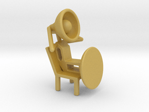 Lala - Relaxing in chair - DeskToys in Tan Fine Detail Plastic