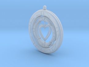Pendant rotation HEART  in Clear Ultra Fine Detail Plastic
