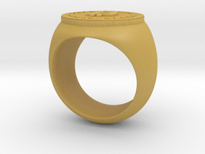 Bitcoin Ring in Tan Fine Detail Plastic