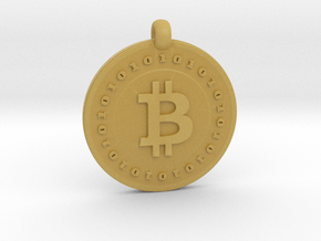 Bitcoin pendant in Tan Fine Detail Plastic
