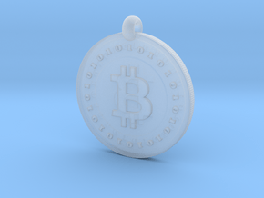 Bitcoin pendant in Clear Ultra Fine Detail Plastic