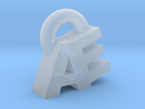 AE Pendant in Clear Ultra Fine Detail Plastic
