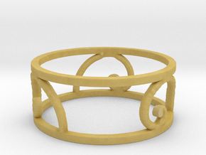 Golden Spiral Ring Size 7 (3 normal spirals) in Tan Fine Detail Plastic