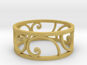 Golden Spiral Ring Size 7 (6 Flipped) in Tan Fine Detail Plastic