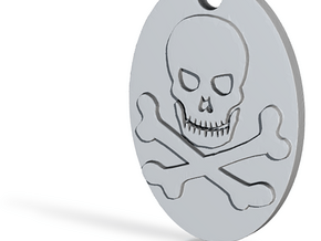 Skull and Crossbones Pendant in Clear Ultra Fine Detail Plastic