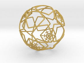 iFTBL Xmas Frozen Stars Ball - Ornament 60mm in Tan Fine Detail Plastic