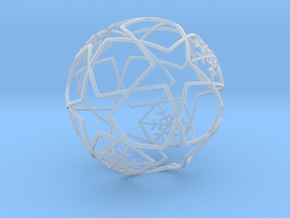 iFTBL Xmas Frozen Stars Ball - Ornament 60mm in Clear Ultra Fine Detail Plastic
