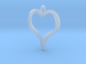 Twisted Heart pendant in Clear Ultra Fine Detail Plastic