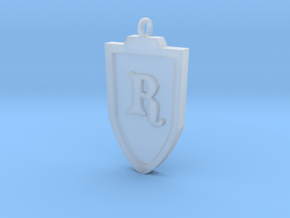 Medieval R Shield Pendant in Clear Ultra Fine Detail Plastic