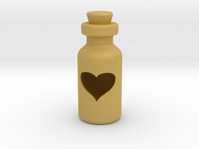 Small Bottle (heart) in Tan Fine Detail Plastic