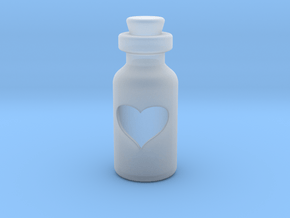 Small Bottle (heart) in Clear Ultra Fine Detail Plastic