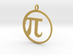 Pi Pendant in Tan Fine Detail Plastic