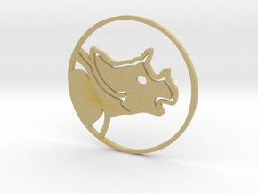 Triceratops Coin in Tan Fine Detail Plastic