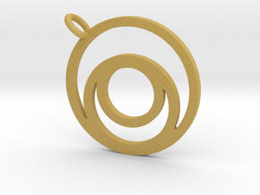 Nested Circles Pendant in Tan Fine Detail Plastic