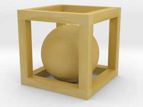 Ball-in-a-Box in Tan Fine Detail Plastic