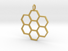 Honeycomb Pendant in Tan Fine Detail Plastic