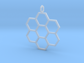 Honeycomb Pendant in Clear Ultra Fine Detail Plastic