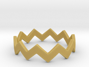 Zig Zag Wave Stackable Ring Size 7 in Tan Fine Detail Plastic