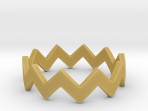 Zig Zag Wave Stackable Ring Size 4 in Tan Fine Detail Plastic