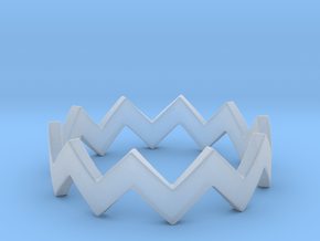 Zig Zag Wave Stackable Ring Size 4 in Clear Ultra Fine Detail Plastic