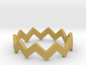 Zig Zag Wave Stackable Ring Size 6 in Tan Fine Detail Plastic