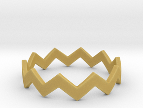 Zig Zag Wave Stackable Ring Size 9 in Tan Fine Detail Plastic