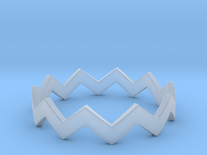 Zig Zag Wave Stackable Ring Size 9 in Clear Ultra Fine Detail Plastic