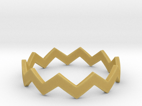 Zig Zag Wave Stackable Ring Size 10 in Tan Fine Detail Plastic