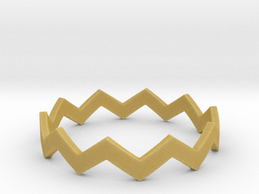 Zig Zag Wave Stackable Ring Size 12 in Tan Fine Detail Plastic