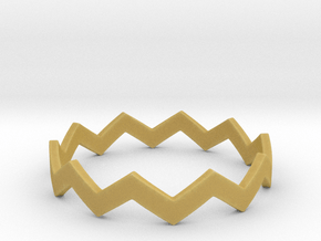 Zig Zag Wave Stackable Ring Size 13 in Tan Fine Detail Plastic