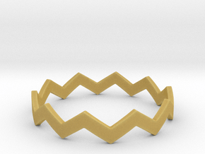 Zig Zag Wave Stackable Ring Size 14 in Tan Fine Detail Plastic