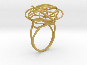 FLOWER OF LIFE Ring Nº2 in Tan Fine Detail Plastic